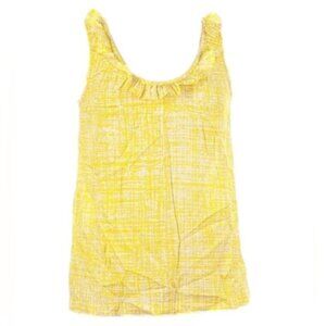 Kate Spade Maddie Yellow Ruffle Tank Top‎ Blouse Size 6 Cotton Silk Sleeveless